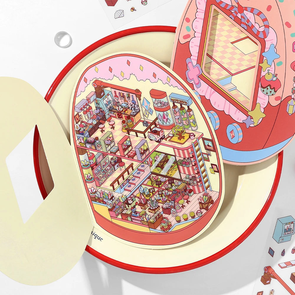 Kawaii Little Corner Starry Sky Music Hall Landscape Sticker DIY