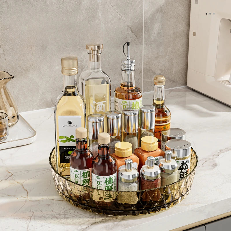 306° Rotatable Multifunctional Storage Shelf for Kitchen Countertop