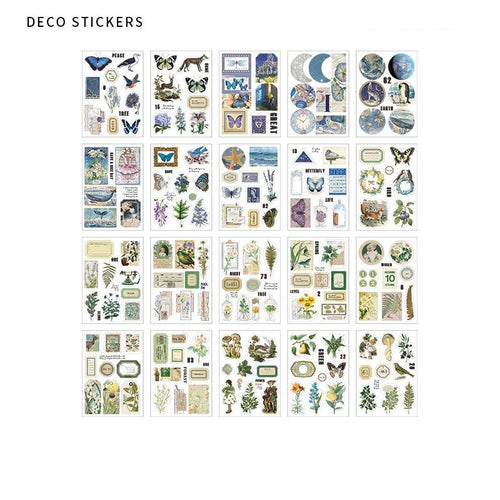 20 Sheets Vintage PET Sticker Book Diy Diary Butterfly INS Album