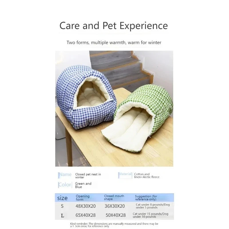 Foldable Winter Pet Sleep Bed/Bag for Cats Dogs, Thickened