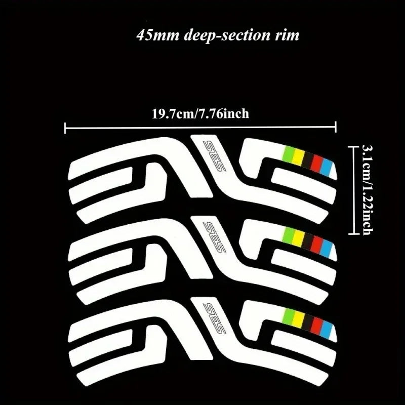 12-Piece ENVE SES High Visibility Bicycle Tire Sticker - White