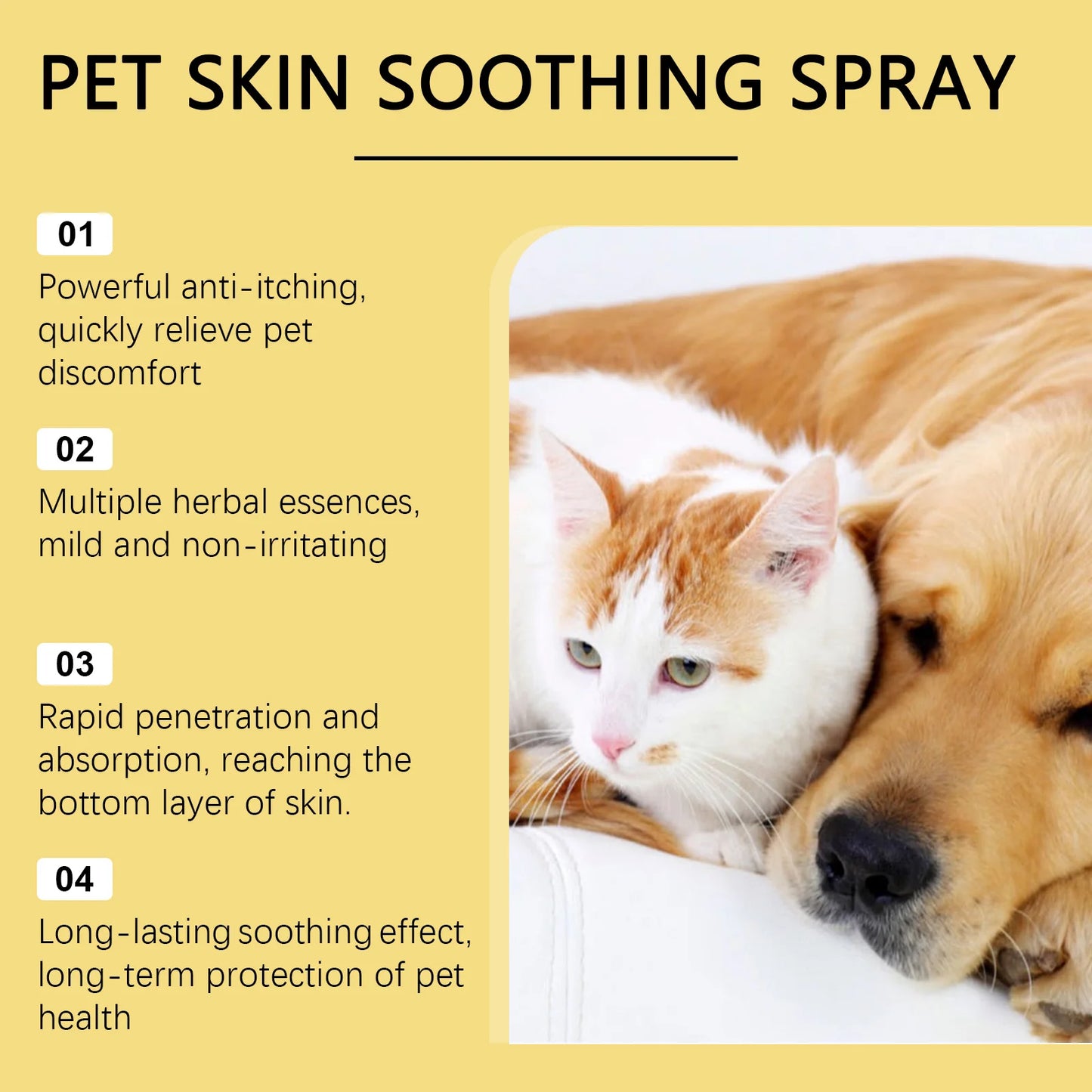 Pet Skin Care Spray Relieve Discomfort for Dogs Cat Flea Lice Control