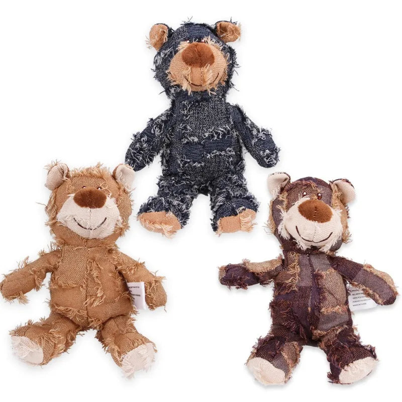 Pet Teddy Bear Soundmaking Toy Plush Interactive Dog Toys Grinding