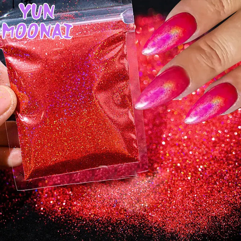 Laser Holographic Rainbow Nail Glitter 0.2MM Sparkly Nails Glitter