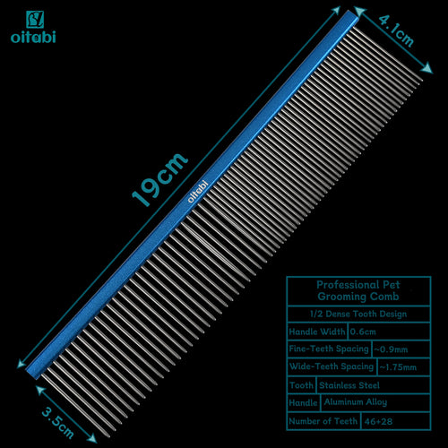 Oitabi Pet Comb Stainless Steel Long Teeth Comb for Dogs & Cats Pet