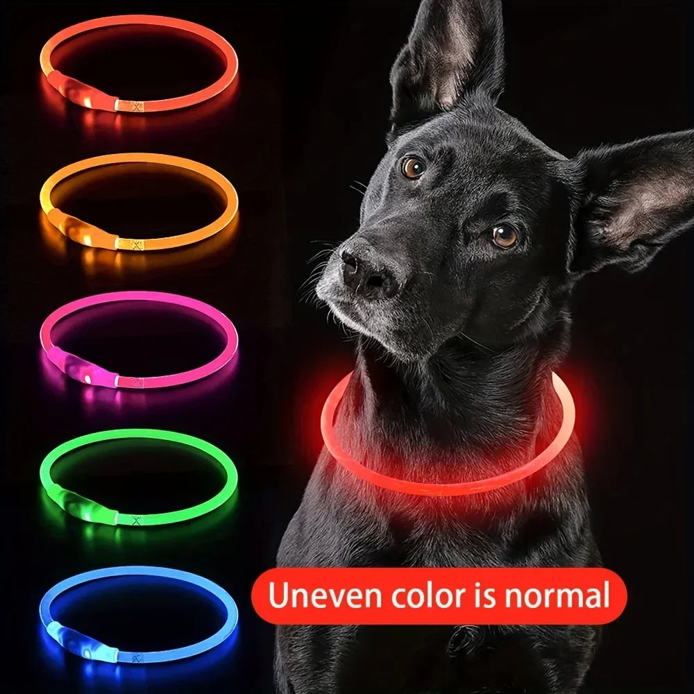 USB Rechargeable Fiber Optic Collar Pet Dog LED Light Collar Luminous