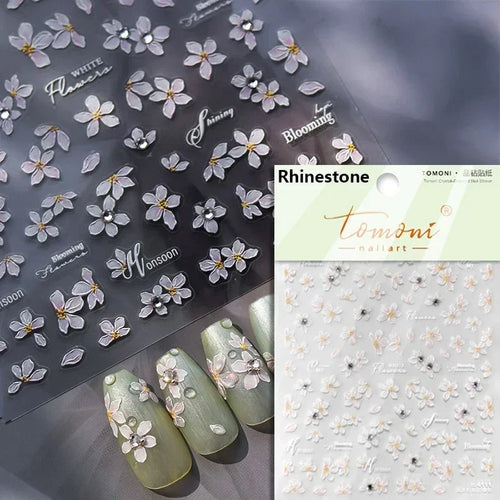 1piece 5Dcute tulip flower nail stickers high quality self-adhesive
