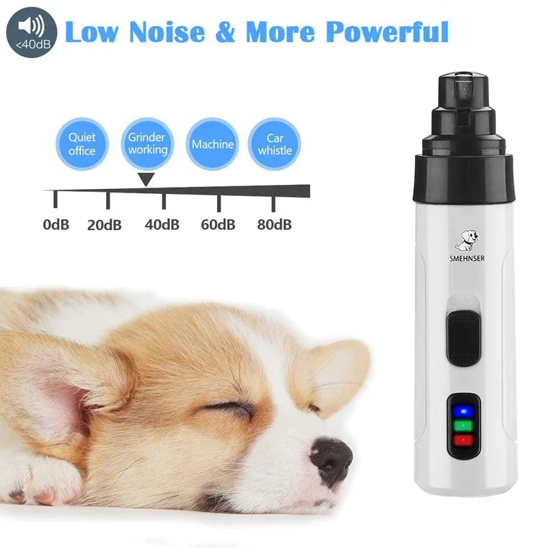 Dog Nail Grinders Painless USB Charging  Rechargeable Pet Nail
