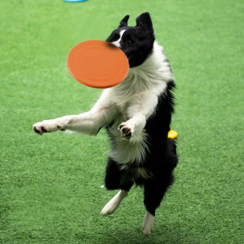 7 Colors Silicone Flying Saucer Funny Dog Cat Toy Dog Game Flying