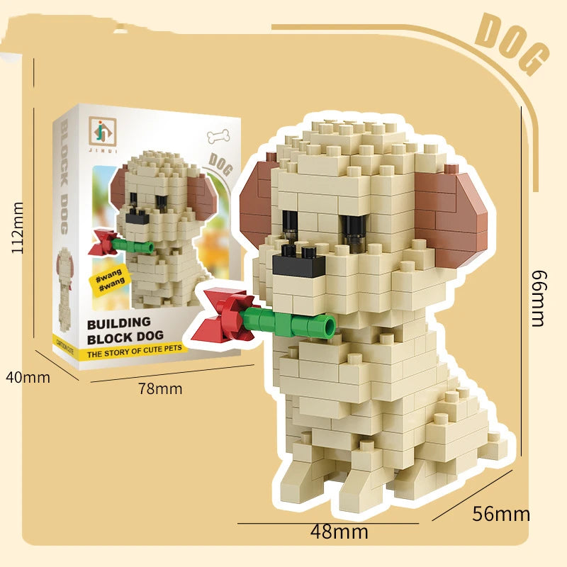 New Pet Teddy Husky Dog And Cat Toy Small Particle Building Blocks