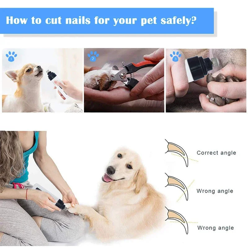Dog Nail Grinders Painless USB Charging  Rechargeable Pet Nail