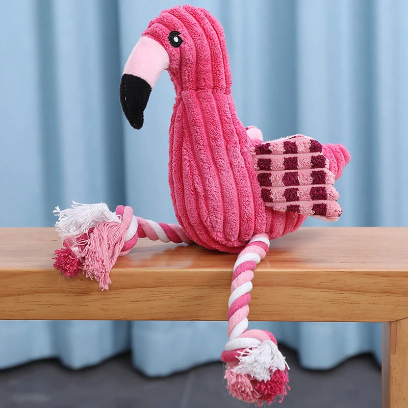Animal Shape Squeaky Toys Plush Dog Toy Cute Bite Resistant Corduroy