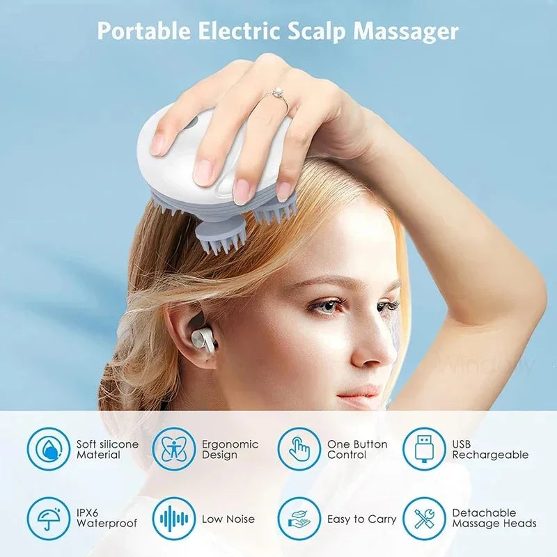 Electric Head Massager with Adjustable Speed Scalp Massage, Full Body