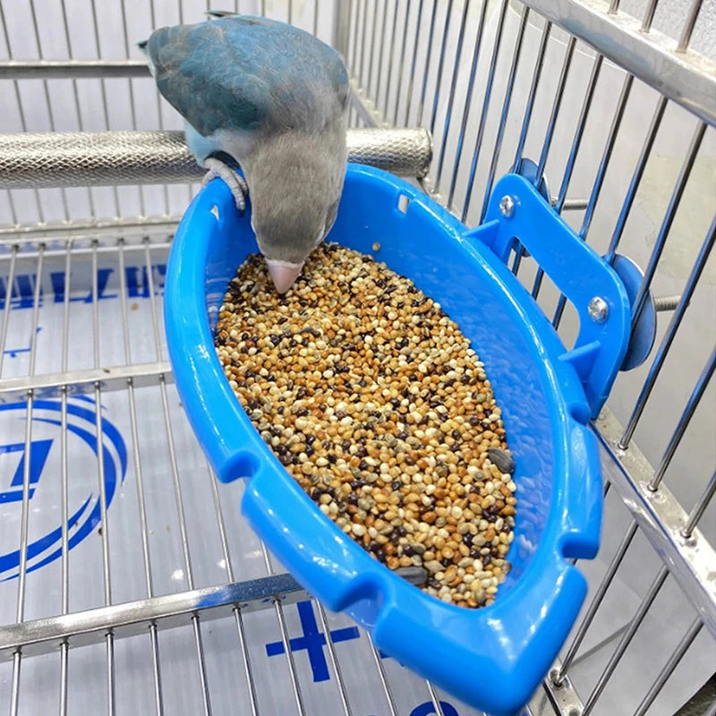 Parrot Food Tray Multifunction Creative Blue Bathtub Animal Cage