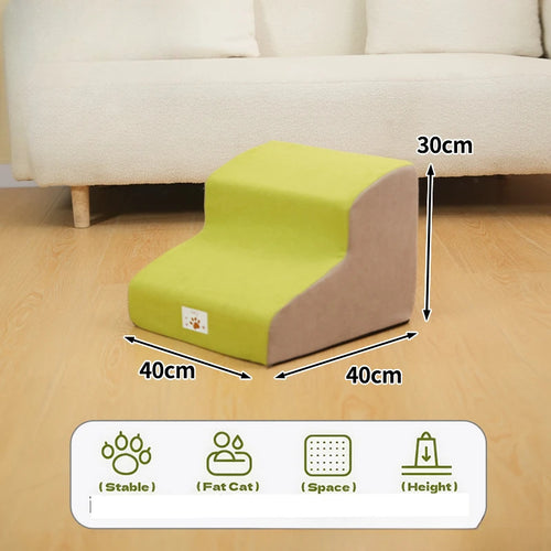 Pet 2/3 Step Stair Dog/Cat Ramp Ladder Memory Foam Sponge Dogs Sofa