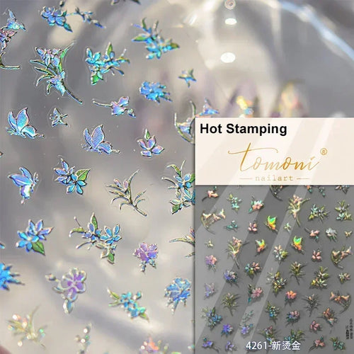 1piece 5Dcute tulip flower nail stickers high quality self-adhesive