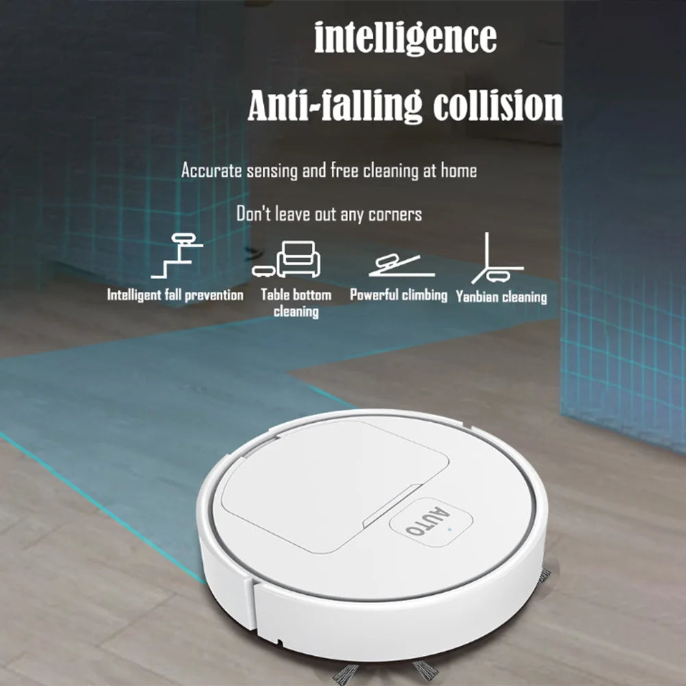 3-in-1 Robot Vacuum Cleaner USB Rechargeable 1000Pa Suction Robotic