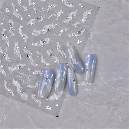 1Sheet Luxury Crystal diamond Nail Charms Stickers Lace Bow Self