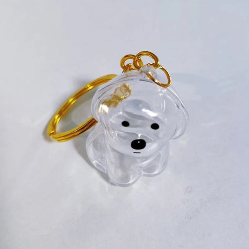Cute Clear Puppy Hair Memorial DIY Pendant Keychain Decor Keepsake