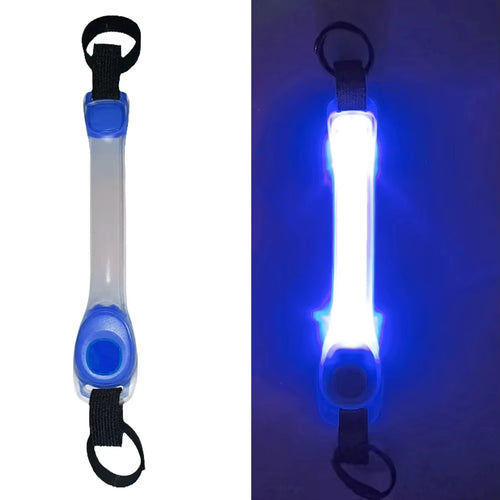 Night running pet dog safety harness collar for preventing loss.