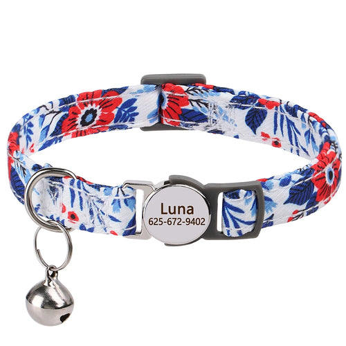 Cat Collar Free Personalized Kitten Collars Engraved Pet Puppy Name