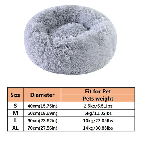 Soft Pet Cat Bed Pad Plush Warm Faux Fur dog Calm Bed Donut Round Bed