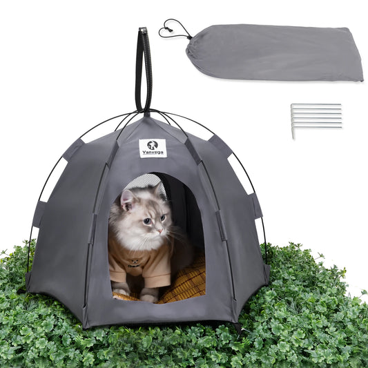 Yanvega Cat Tent Pet Supplies, Gray Cat Tent For Indoor Cat
