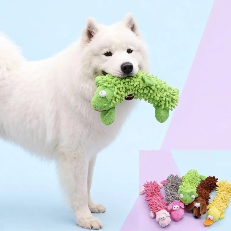 Durable Pet Dog Plush Toy for Small Breeds - Animal Shape Squeaky Chew
