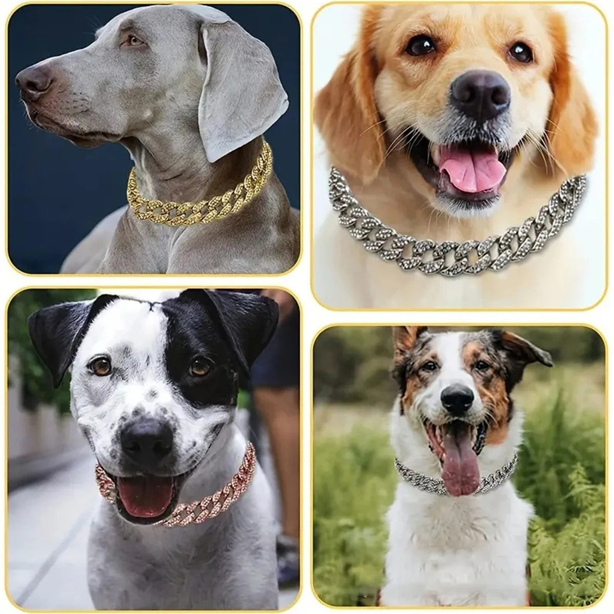 New Style Pet Collar Necklace Cat Dog Full Diamond Cuban Chains Dog
