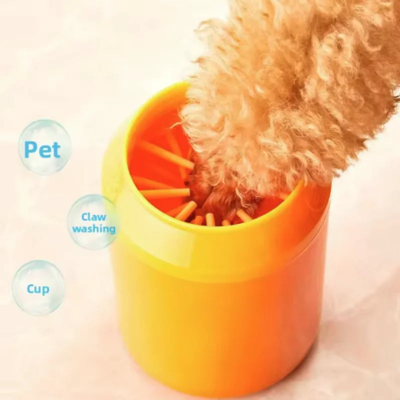 Portable Dog Paw Cleaner Cup with Soft Silicone Combs Outdoor Pet Foot