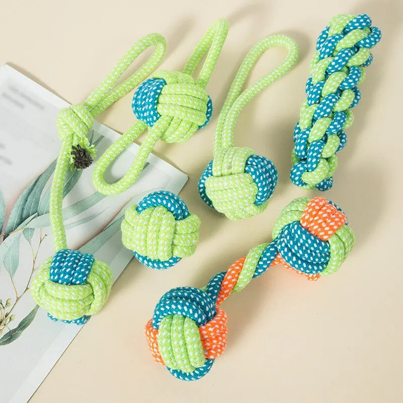 4pcs/7pcs Dog Chew Toy Bite Resistant Rope Knot Cats Dogs to Relieve