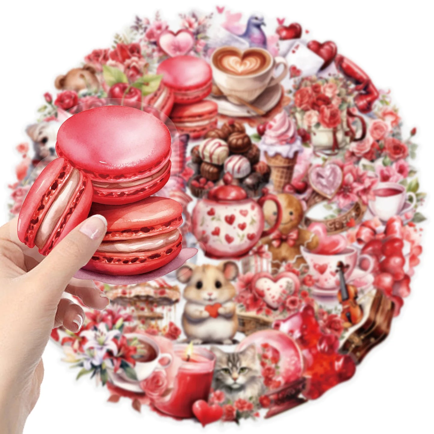 50 PCS Transparent Cartoon Confession Gift Sticker Pack Waterproof