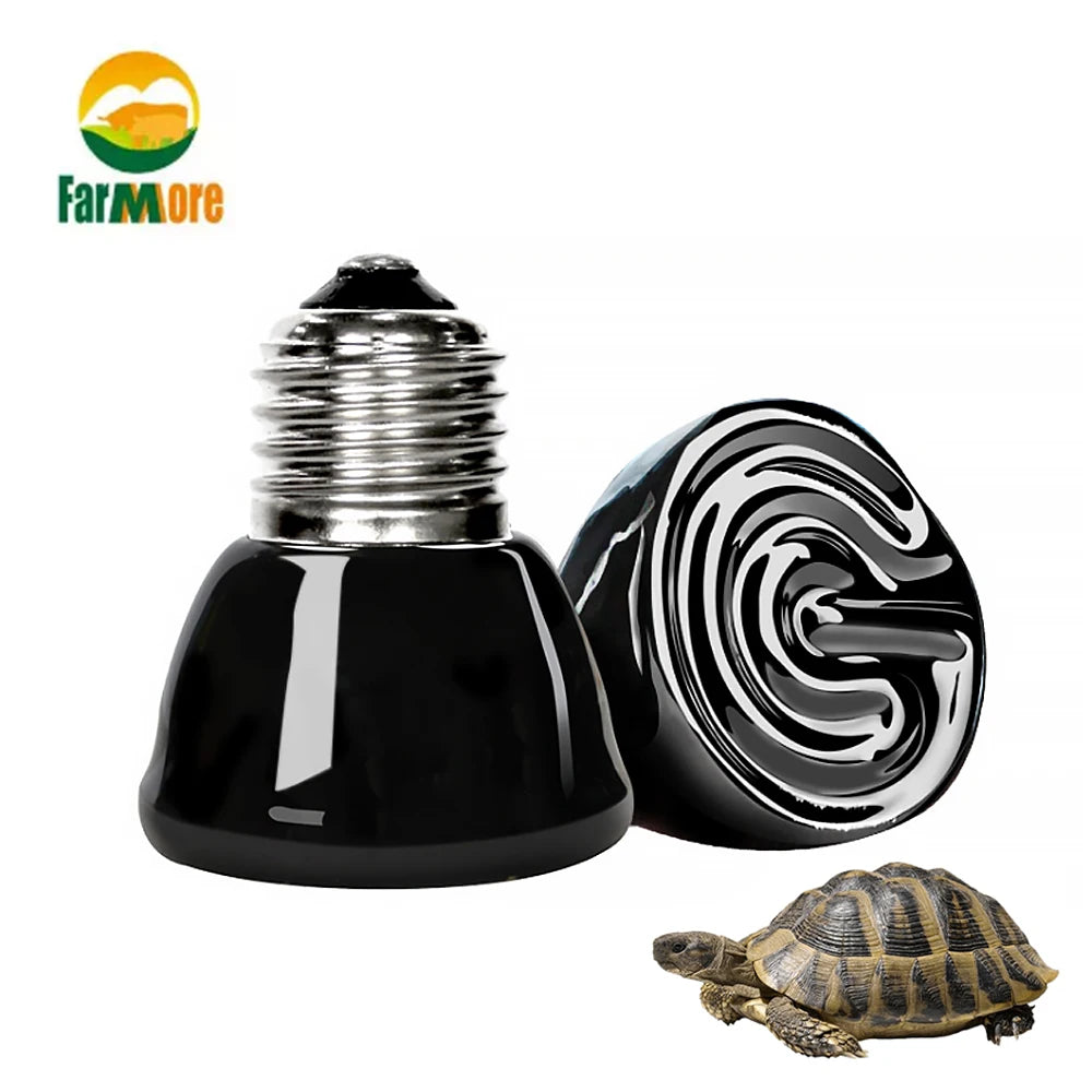 25/50/75/100W E27 Reptile Pet Heating Lamp Black Infrared Ceramic