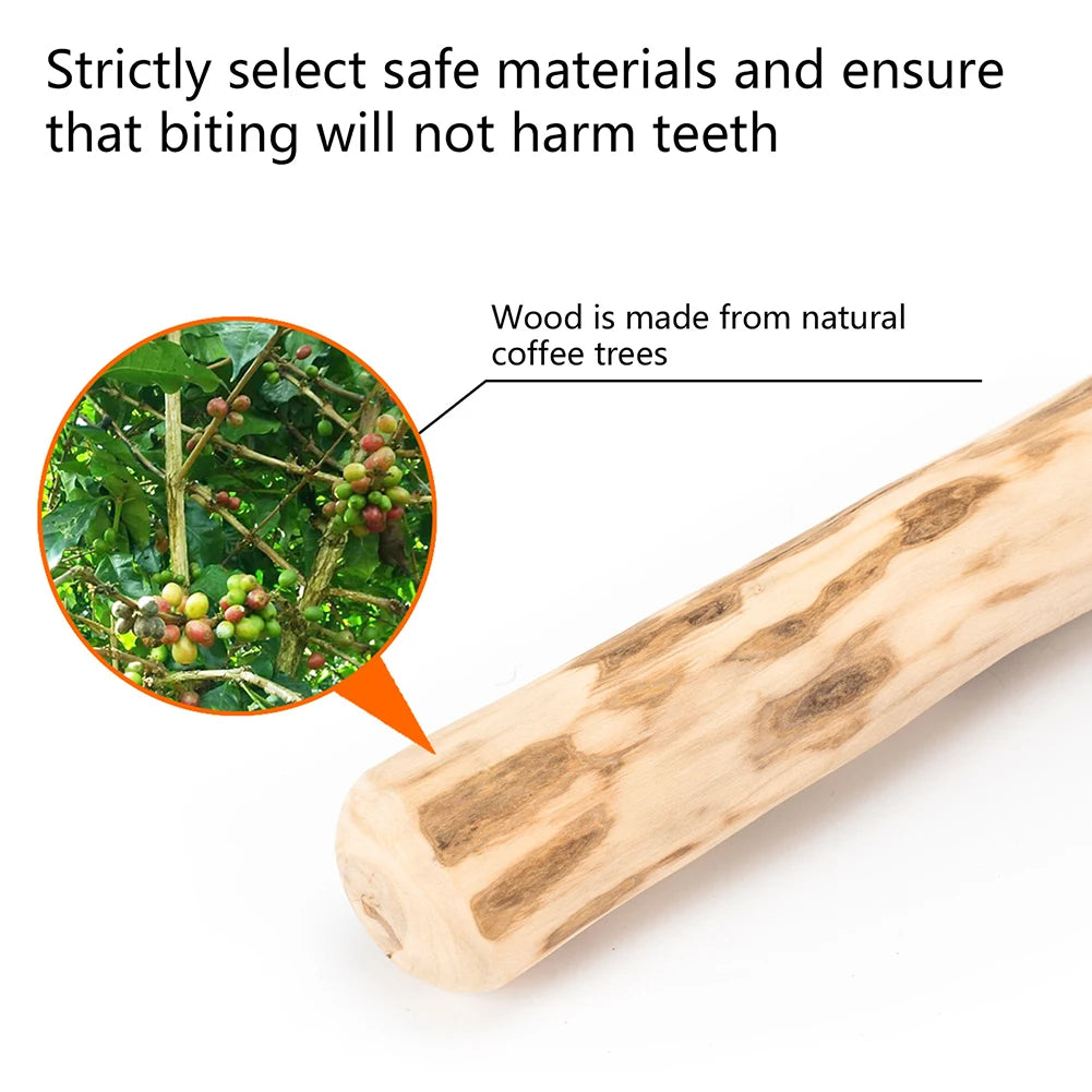 Natural Coffee Wood Dog Chew Toys Long Lasting Chewable Stick Dogs