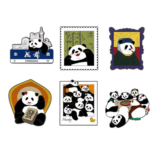 3-10pcs/set Cute Animal Enamel Pins Pet Dogs Raccoon Red Eared Rabbit