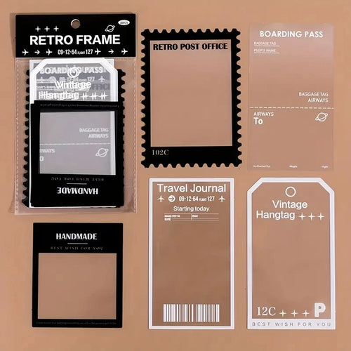 15 pcs vintage photos film frame PET sticker packaging DIY diary