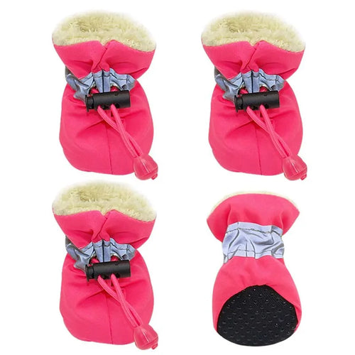 4pcs Antiskid Puppy Shoes Pet Protection Soft-soled Pet Shoes Winter