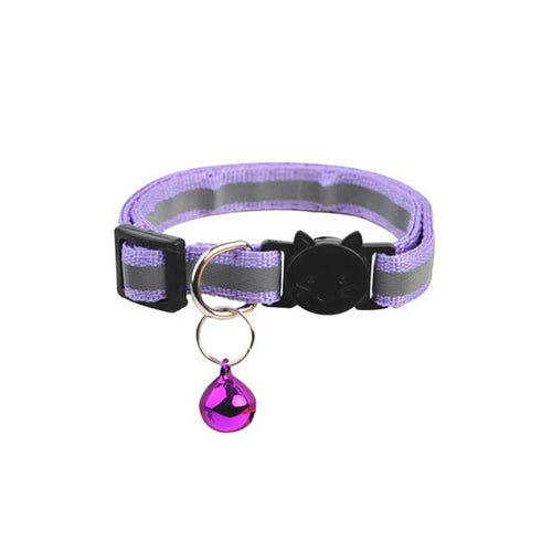 Adjustable Reflective Breakaway Cat Collar with Bell Safety Elastic