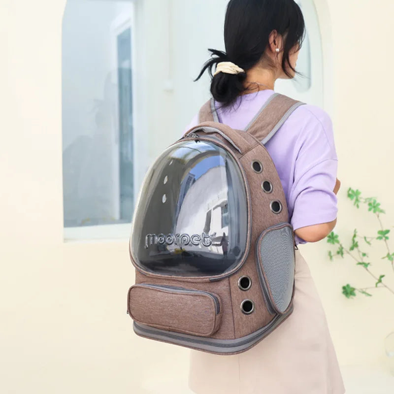 Transparent Folding Pet Carrier Backpack Travel Tote Cat Carrier Bag