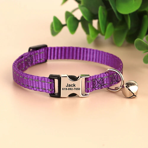 Cat Collar Free Personalized Kitten Collars Engraved Pet Puppy Name