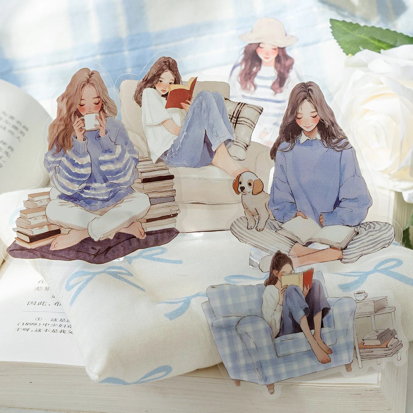 30pcs/pack artistic girl creative character PET sticker bag Collage