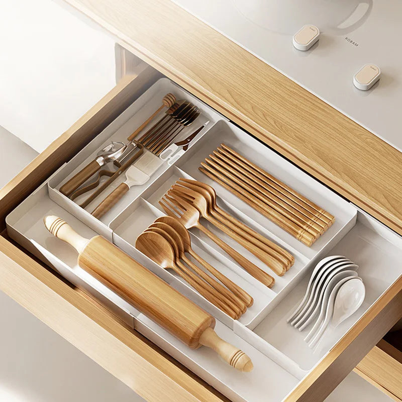Expandable Drawer Organizer Versatile Adjustable Organizer Cutlery