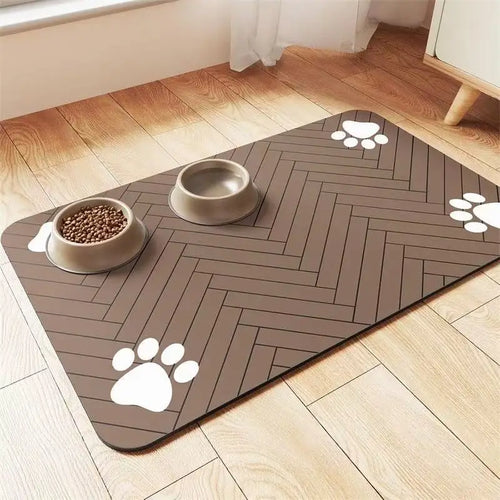 Winter Feeding Mat-Absorbent Pet Placemat for Food and Water Bowl with