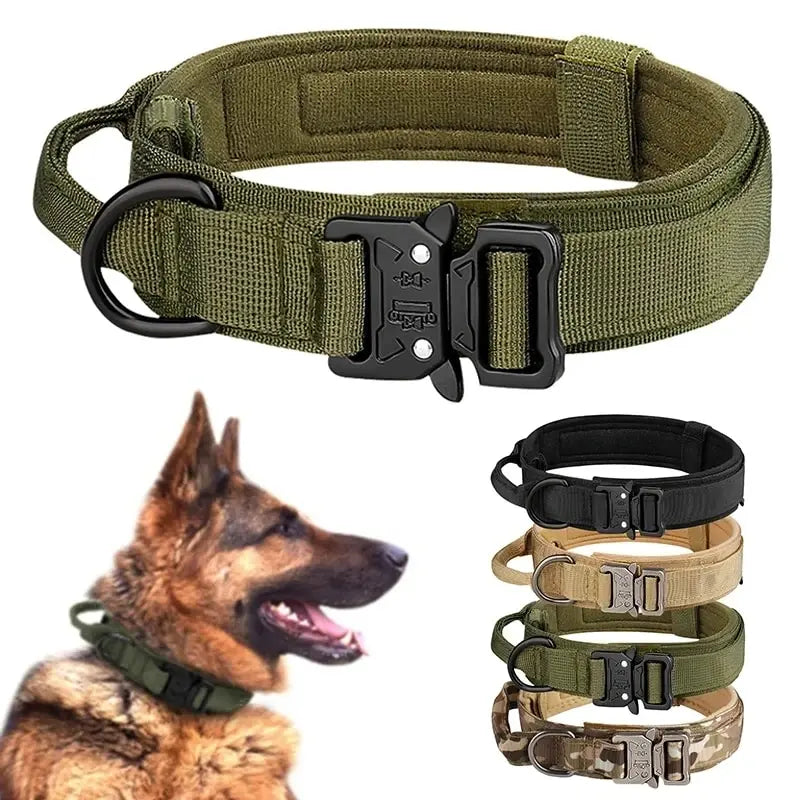 Pet Products Outdoor Tactical Dog Collar Metal Buckle Breathability