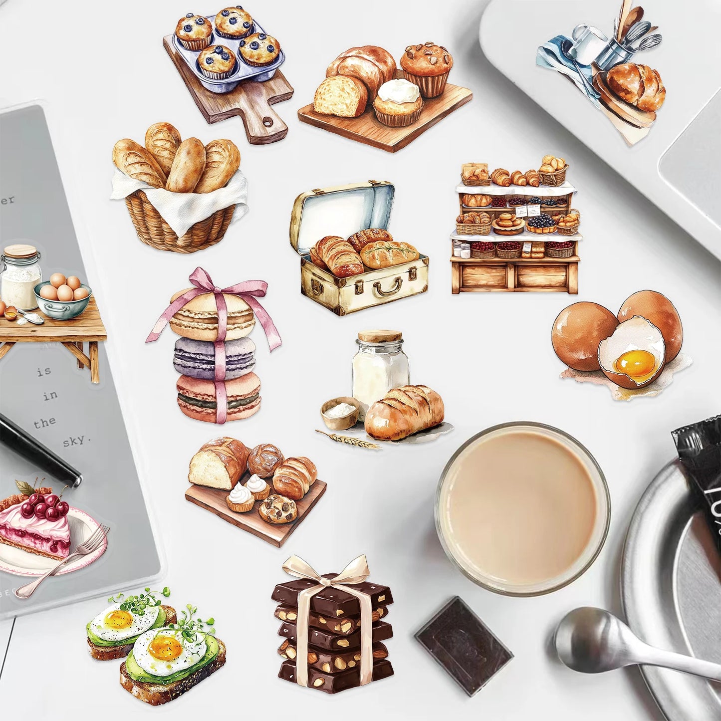 50/100PCS Baking Theme PET Material Graffiti Stickers DIY Aesthetic