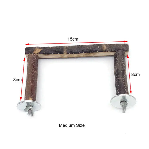 Natural Wood Pet Parrot Raw Wood Fork Tree Branch Stand Rack Squirrel