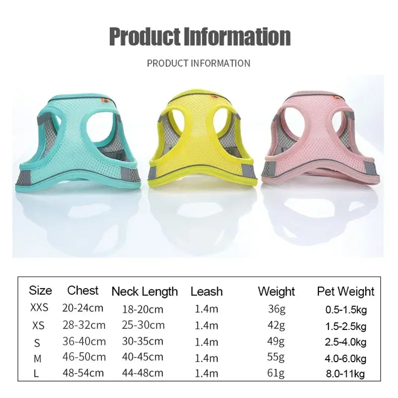 Cats Dog Accessories Small Dog Collar Safety Vest Pet Chest Rope Dogs