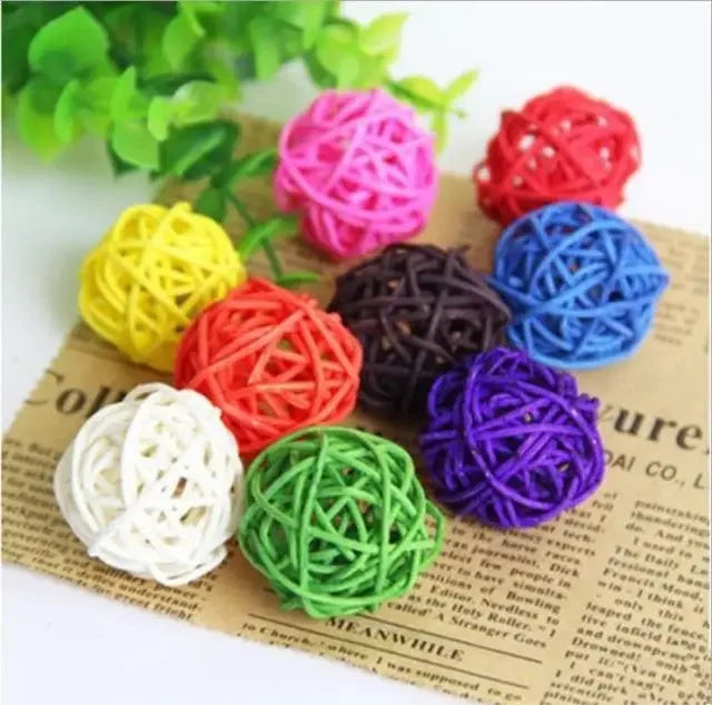 10pcs Primary Color Sepak Takraw Parrot Chewing Toy Ball Pet Bird
