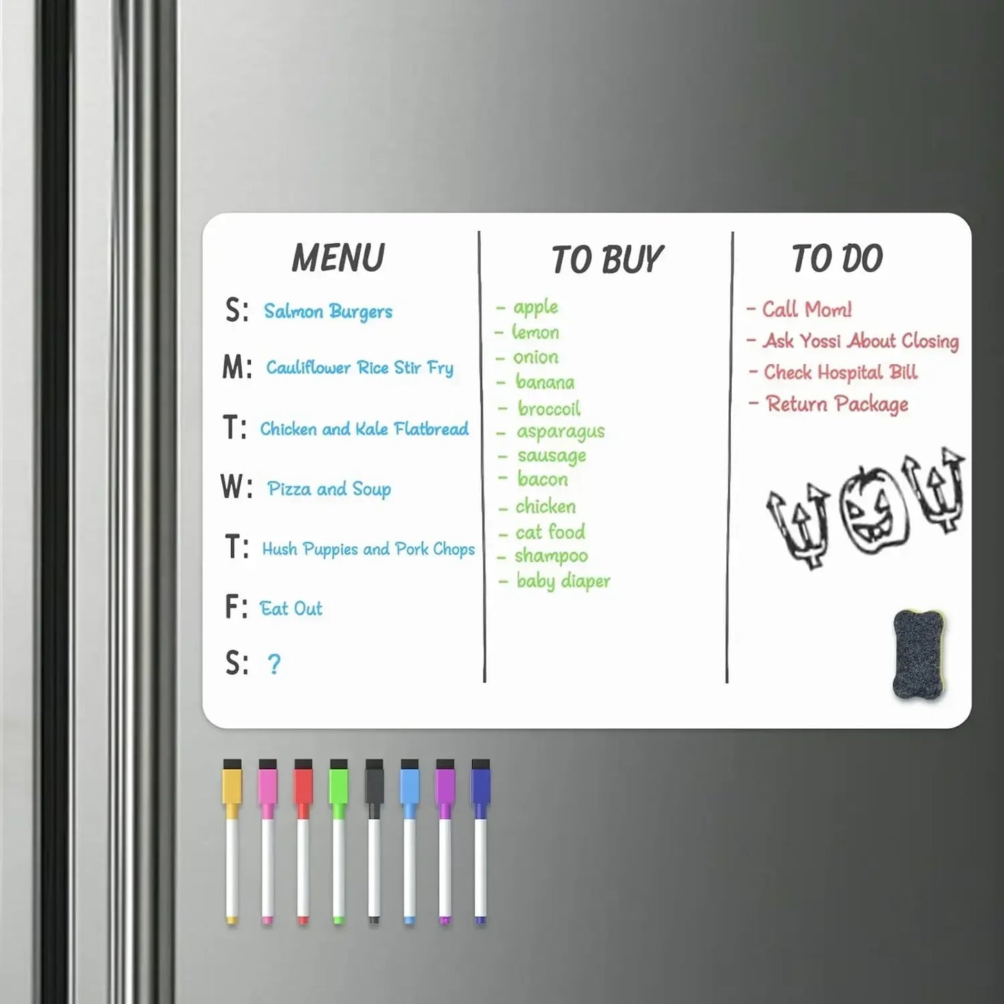 A2 Size Magnetic Whiteboard Dry Erase White Board for Fridge, (23.6" X