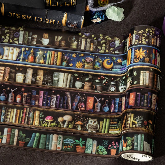 2m/roll Magician Bookcase Series PET Stickers Creative Collage For DIY